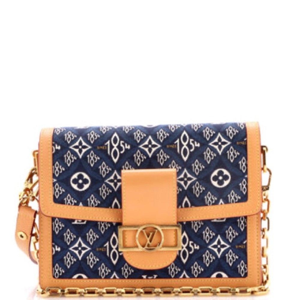 Authentic Louis Vuitton Dauphine Jacquard Denim Crossbody Bag